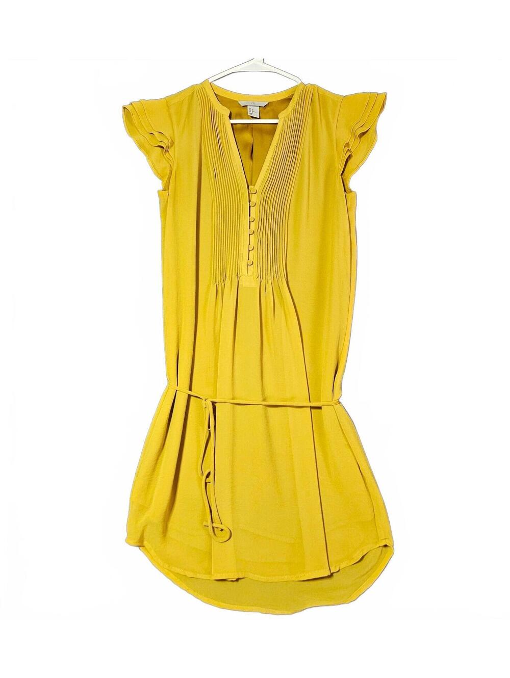 H&M Yellow Size 6 Dress Women's Cinch Waist Lightweight Casual Breezey Beach